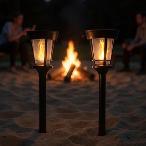 FoxFlame Classic Solar Pathway Lights Outdoor Waterproof, Patented Effect by FoxFlame