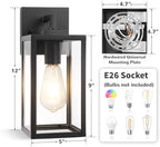 Outdoor Wall Light Fixtures, Exterior Wall Lanterns, Black, 2-Pack, 12 In - Image 6