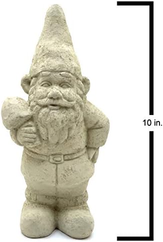 Garden Gnome with Shroom: Solid Durable Stone Statue with Vintage Texture. Sealed for Outdoors. Handcrafted USA. (Classic/White) - Image 7