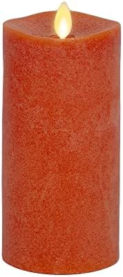Luminara - Flameless LED Battery Operated Flickering Pillar Candles - Burnt Orange- Pack of 1-3x6.5 - Realistic Moving Flame Real Wax Indoor/Outdoor by Luminara