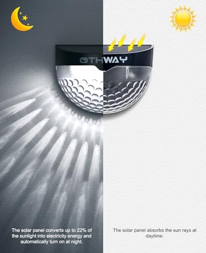 OTHWAY Solar Fence Post Lights Wall Mount Decorative Deck Lighting (Black, 4 Packs) - Image 7