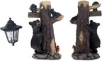 19" Black Bear Statue Solar Welcome Sign Resin Outdoor Garden Decor, Brown - Image 3