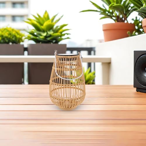 Homoyoyo Solar Lanterns Outdoor Hanging Waterproof Garden Lantern Lamp Iron Rattan Frame for Patio Balcony Yard Decorative Solar Powered Lights - Image 6