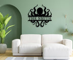 Personalized Octopus Metal Sign - Custom Nautical Wall Art Decor, Funny Octopus Bathroom Sign, Outdoor Garden Name Plate, Metal Beach House Wall Hanging, Unique Birthday Gift for Ocean Lovers - Image 3
