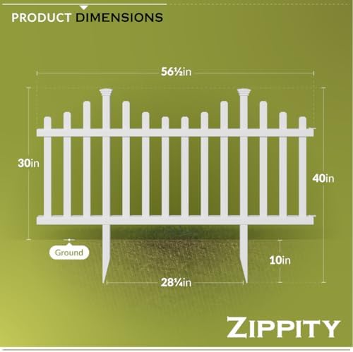 Zippity Madison Picket Fence Panels, White Vinyl DIY No Dig Kit - Image 5