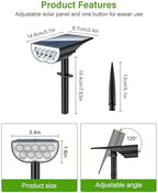 Solar Spotlights Outdoor Waterproof IP65, 3 Lighting Modes Outdoor Solar Spot Lights for Yard Pathway Landscape, Cold White, 2 Pack - Image 4