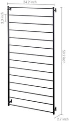 MyGift 4 Foot Tall Modern Matte Black Metal Wall Mounted Horizontal Bars Trellis, Outdoor Hanging Support Frame for Climbing Garden Plants and Crawling Vines, Set of 2 - Image 5
