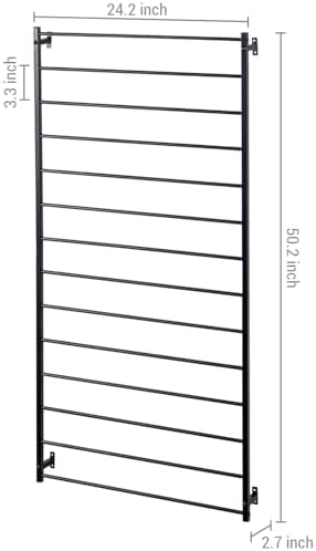 MyGift 4 Foot Tall Modern Matte Black Metal Wall Mounted Horizontal Bars Trellis, Outdoor Hanging Support Frame for Climbing Garden Plants and Crawling Vines, Set of 2 - Image 5