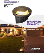 MALORY Low Voltage Landscape Well Lights,（φ126 mm Brass Top Cover 1Pack - Image 2