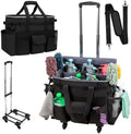 Large Rolling Cleaning Caddy with Wheels, Cleaning Supplies Organizer by wigojoy