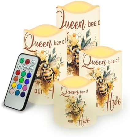 Cute Pattern Flameless Candles LED Pillar Candles Battery Operated Candles with Remote and Timers Color Changing Electric Fake Plastic Candles Mothers Day Decor by Uorisanigo
