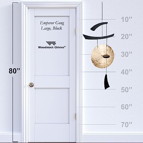 Woodstock Wind Chimes for Outside, Outdoor Decor, Patio and Garden Decor for Outside, Front Porch Decor Wind Gong Style Wind Chimes (50") Emperor Gong Large Black Gifts (EGCLB) - Image 3