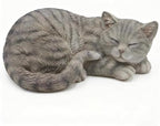 Grey Sleep Cat Statues Outdoor Decorative, Cat Memorial Statue for Yard Lawn Patio Porch, Garden Pet Grave Marker Figures, 9.44" L x 6.29" W x 4.33" H by Unknown