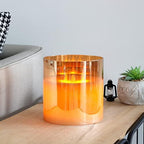 JHY DESIGN Large Moving 3 Wicks Battery Candle with 6-Hour Timer Function 6“ Dia Flameless Candle Battery Powered, Simulation 3D Glass LED Candle for Party Home Xmas Festivel Table Bar(Gold) - Image 4