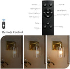 Rayogale Wireless Battery Operated Wall Sconce Set of 2 with Remote Control - Image 3