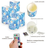 Daisy Flameless Candles with Remote Timer Battery Operated Fake Candles Color Changing Electric Pillar LED Candles Bulk Set of 4 - Image 3