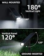 EZVALO Solar Spot Lights Outdoor IP67 Waterproof, Adjustable Solar Landscape Lights, 3 Lighting Modes Solar Spotlights for Outside Yard Garden Plant Trees Pathway Flag (Warm White-4Pack) - Image 4