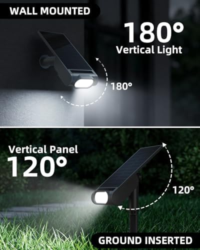 EZVALO Solar Spot Lights Outdoor IP67 Waterproof, Adjustable Solar Landscape Lights, 3 Lighting Modes Solar Spotlights for Outside Yard Garden Plant Trees Pathway Flag (Warm White-4Pack) - Image 4