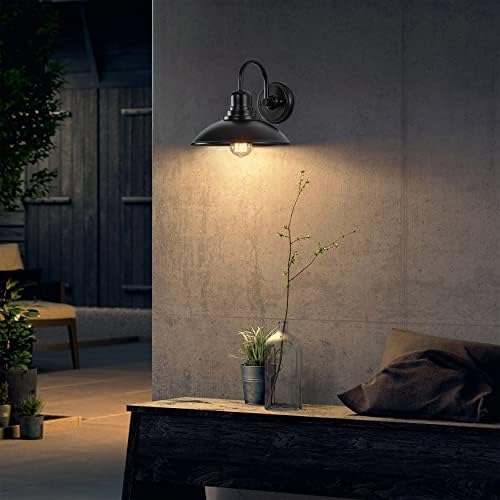 2 Pack Black Outdoor Wall Sconce, Modern Farmhouse Gooseneck Barn Light with E26 Socket, Anti-Rust Metal Vanity Light for Indoor & Outdoor Use - Bathroom, Entryway, Hallway, Garage, Porch - Image 5