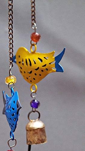 Beautiful Large Wind Chimes Outdoor Sound Rich Relaxing Tones - Carousel with Tin Bells and Beads - Music to Your Ears (6 x 15 inches, Red Green Blue Birds) - Image 4