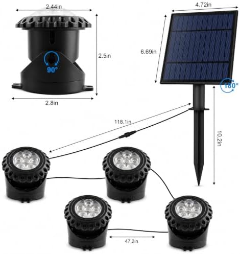 T-SUN Solar Pond Lights RGB, Solar Underwater Pond Lights Color Changing - Image 4