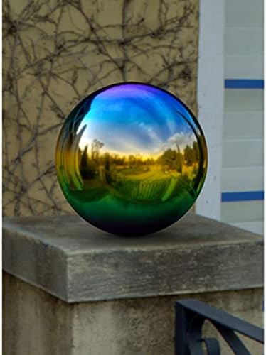 15 inch Diameter Gazing Ball,Rainbow Stainless Steel Polished Reflective Smooth Garden Sphere Globe Mirror,Colorful and Shiny Addition to Any Garden or Home - Image 5