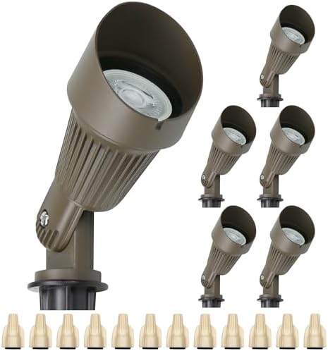 Lumina Lighting® 4W Landscape lighting 12V Landscape Lights Low Voltage Landscape Spotlights Warm White Waterproof Outdoor Replaceable LED Bulb for Garden, Lawn, Porch, Patio and Yard (Bronze, 6-Pack) by LuminaLighting%C2%AE