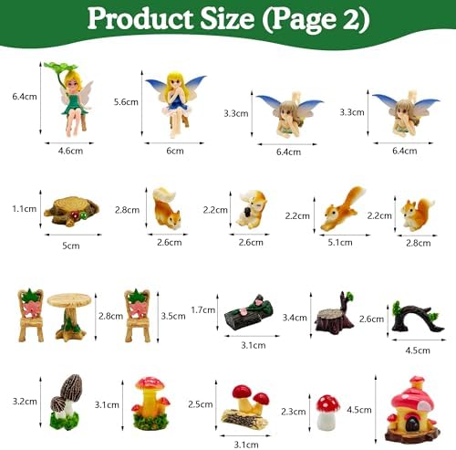 DAYUMKOU 96Pcs Fairy Garden Accessories, Miniature House Figurines Kit - Image 3