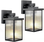 2 Pack Matte Black Porch Light, Rust-Resistant Outdoor Wall Light by hameso