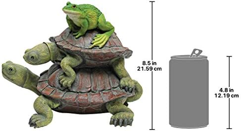 Design Toscano In Good Company Frog and Turtles Garden Animal Statue, 11 Inch Long, 8 Inch Tall, Cast Stone Resin, Full Color Finish - Image 3