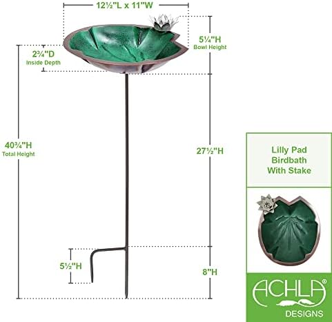 Achla Designs Lilypad Birdbath with Stake - Image 2