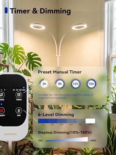 GLOWRIUM Grow Lights for Indoor Plants,Full Spectrum Plant Light with Stand - Image 6