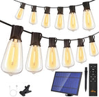 Ollny 50+2 LEDs ST38 Solar String Lights, 100 FT 3 Modes Timing Dimmable by Ollny