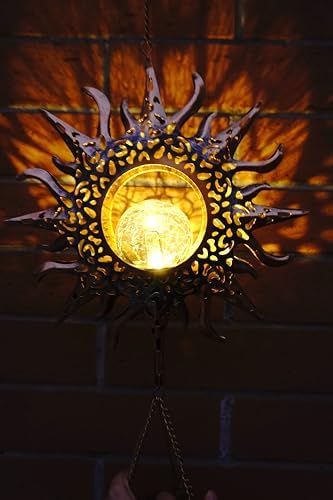 Sun Wind Chimes, Metal Wind Chimes, Waterproof Anti-Corrosion, Solar Wind Chime, Wind Chime for Outside/Window/Door/Garden/Outdoors, Gifts for Girl/mom/Friend. (Sun) - Image 3