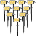 Solar Spot Lights Outdoor Waterproof, 10 Pack, 118 LED Warm White by Flaow