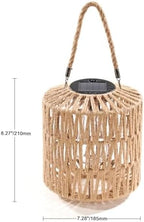 Cooo Large Solar Rope Lantern Outdoor Hanging – Handwoven Jute Rope Lantern with Warm Edison Bulb, IP65 Waterproof Solar Powered Garden Light for Porch Patio, Yard Christmas Decorations, 8.27” Tall - Image 2