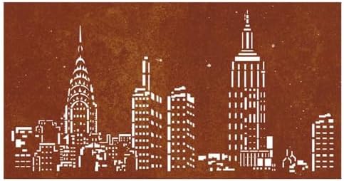 HKPWRBFG Corten Steel Wall Decor 41.3x21.7 in Skyline Garden Ornament - Image 5