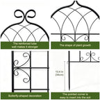 2.2M（86.7" H x 19.7" W） Black Iron Garden Trellis for Climbing Plants, 4PCS Metal Flower Support with Scroll Design & Powder Coating, Outdoor Decor for Roses, Vines, Patio, Yard, Fence - Image 2