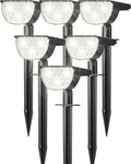 GKGG Solar Lights Outdoor Waterproof IP65, Solar Powered 76 LED 3 Lighting Modes Solar Spot Lights Outdoor for Yard Garden Landscape Pathway (White, 6 Pack) by GKGG