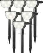 GKGG Solar Lights Outdoor Waterproof IP65, Solar Powered 76 LED 3 Lighting Modes Solar Spot Lights Outdoor for Yard Garden Landscape Pathway (White, 6 Pack) by GKGG