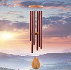 38" Copper Aluminum Wind Chimes for Outside, Deep Tone, E Major Pentatonic by UpBlendOutdoors
