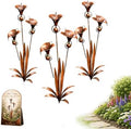 Flamed Copper Three Calla Lilies Garden Stake with Bells, Handmade Metal Flower Rain Chimes Yard Art Decor, Weatherproof Outdoor Sculpture Rain Catcher for Lawn, Patio and Pathway, Unique Gift by Unknown
