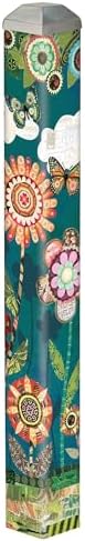 Studio M Art Pole Outdoor Decorative Accessory for Landscaping, Gardens, and Yards, 16 Inches Tall Weather Resistant PVC with Vinyl Wrap, Patchwork Flutters - Image 2