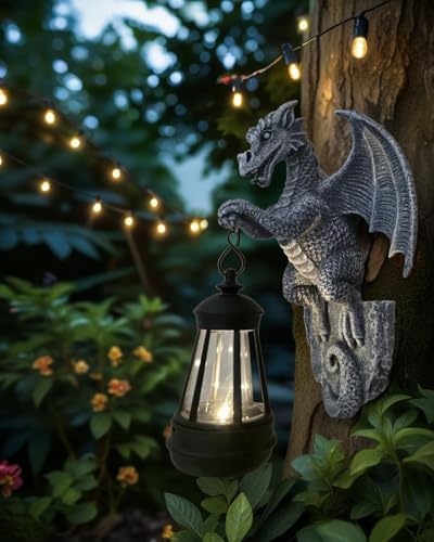 Solar-Powered Dragon Statue, 9 inch Outdoor Garden Decoration - Image 5