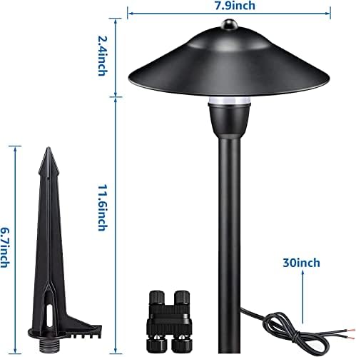SUNVIE 3W Low Voltage Pathway Lights, 8-Pack 3000K 12-24V Classic Aluminum - Image 6