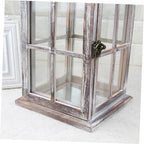 Vintage Wooden Wall Hanging Candle Lanterns Iron Holder Xmas - Image 5