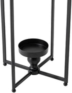 Glitzhome Set of 2 Modern Farmhouse Black Metal Lanterns Decorative Hanging Candle Lanterns for Indoor Outdoor Small&Large (No Glass) - Image 7