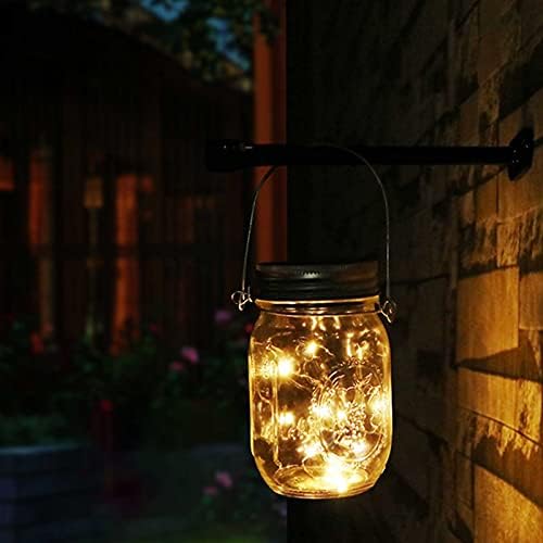 4 Pack Solar Lights - Mason Jar Lids Fairy Lights with Hangers - for Outdoor Garden Backyard Fence Deck Christmas Halloween Decorations - Image 7