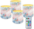 LED Pillar Fake Candles Battery Operated Rose Marble Print Waterproof Outdoor Lighting Color Changing Remote Control Flameless Candles 4 Pack for Bedroom Living Room Decor by YUVAMAGIMO