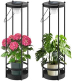 Outdoor Solar Floor Lamp with Plant Stand – Tall Waterproof Standing Light for Patio, Garden & Yard, Auto On/Off from Dusk to Dawn, No Wiring Needed - Image 2